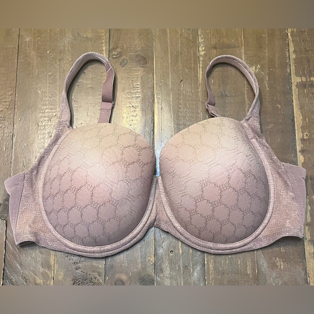 Soma Womens Stunning Support Geo Lace Full Coverage Bra 40D Purple Underwire